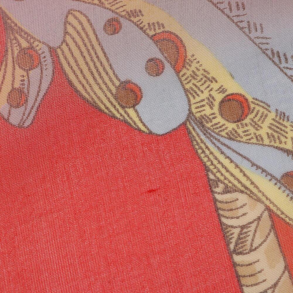 HERMES Red Silk Scarf - Picture 6 of 7